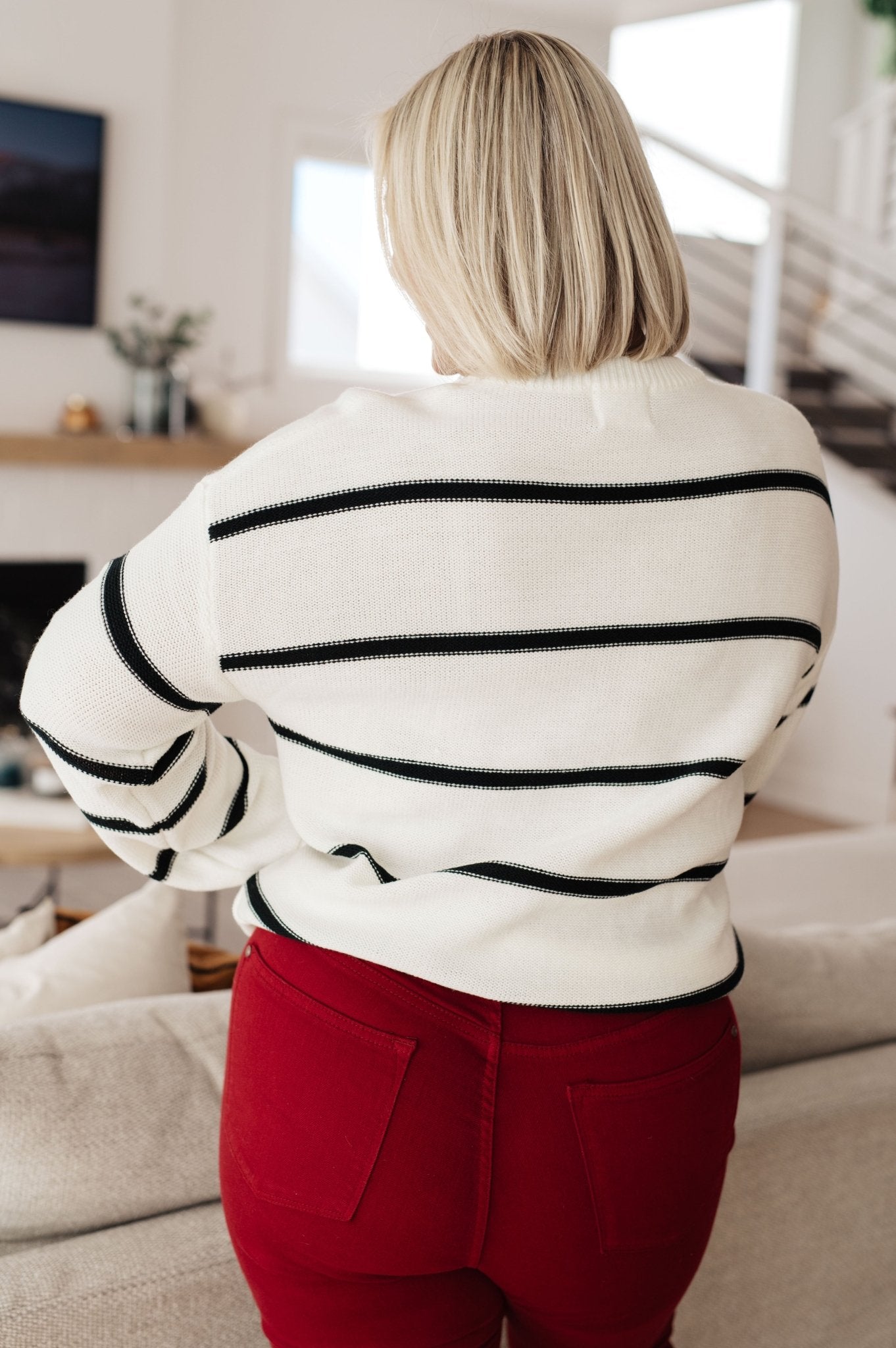 More or Less Striped Sweater (Online Exclusive) - Uptown Boutique Ramona