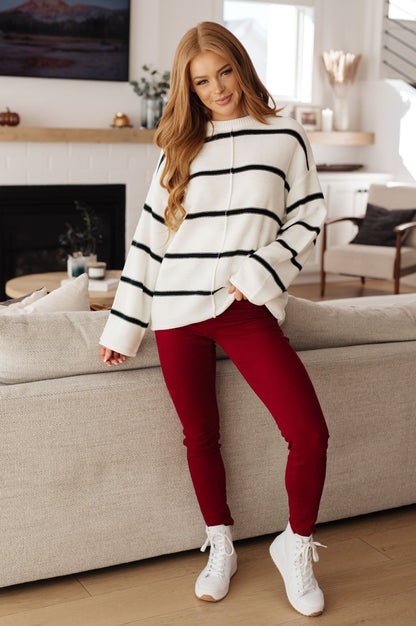 More or Less Striped Sweater (Online Exclusive) - Uptown Boutique Ramona