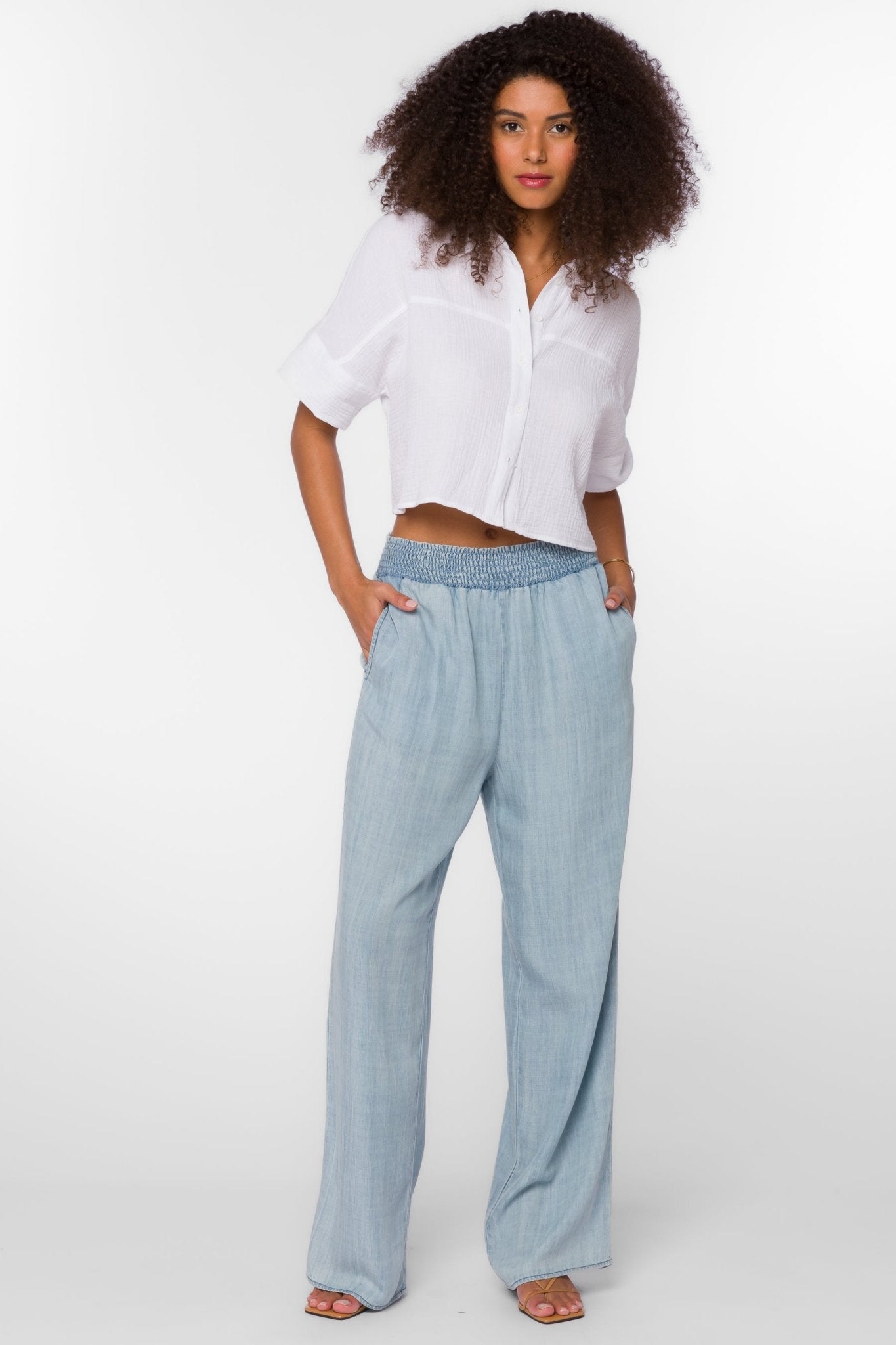 MORELIA CATALINA BLUE PANTS - Uptown Boutique Ramona