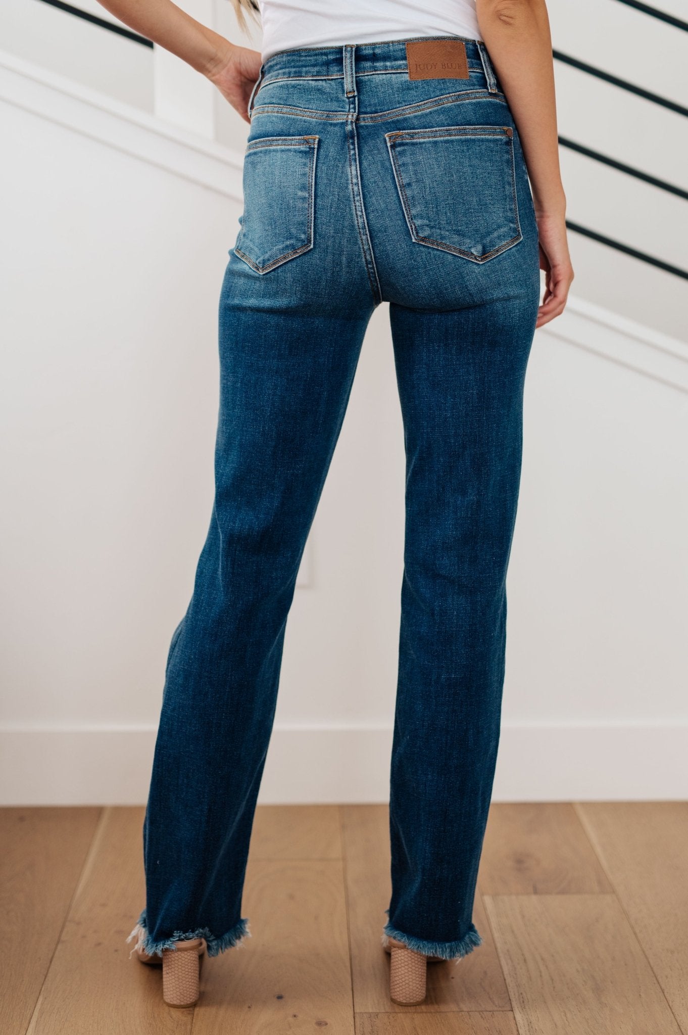 Morgan High Rise Distressed Straight Jeans (Online Exclusive) - Uptown Boutique Ramona