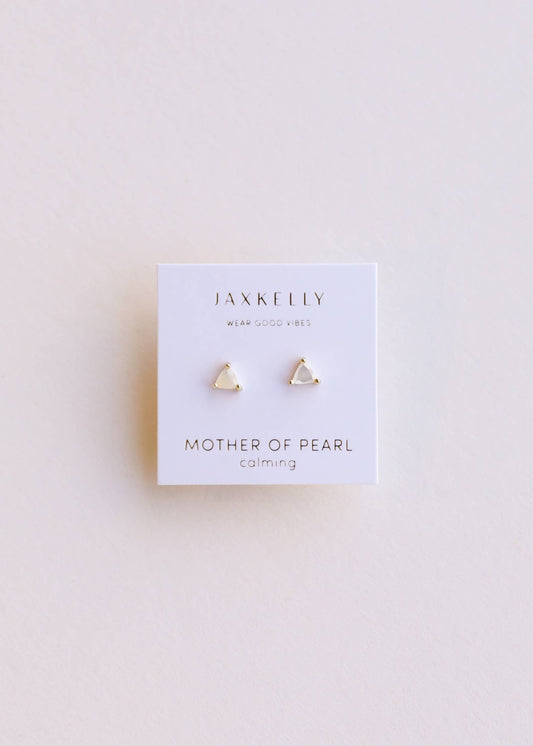 Mother of Pearl Mini Energy Gem Earring - Uptown Boutique Ramona