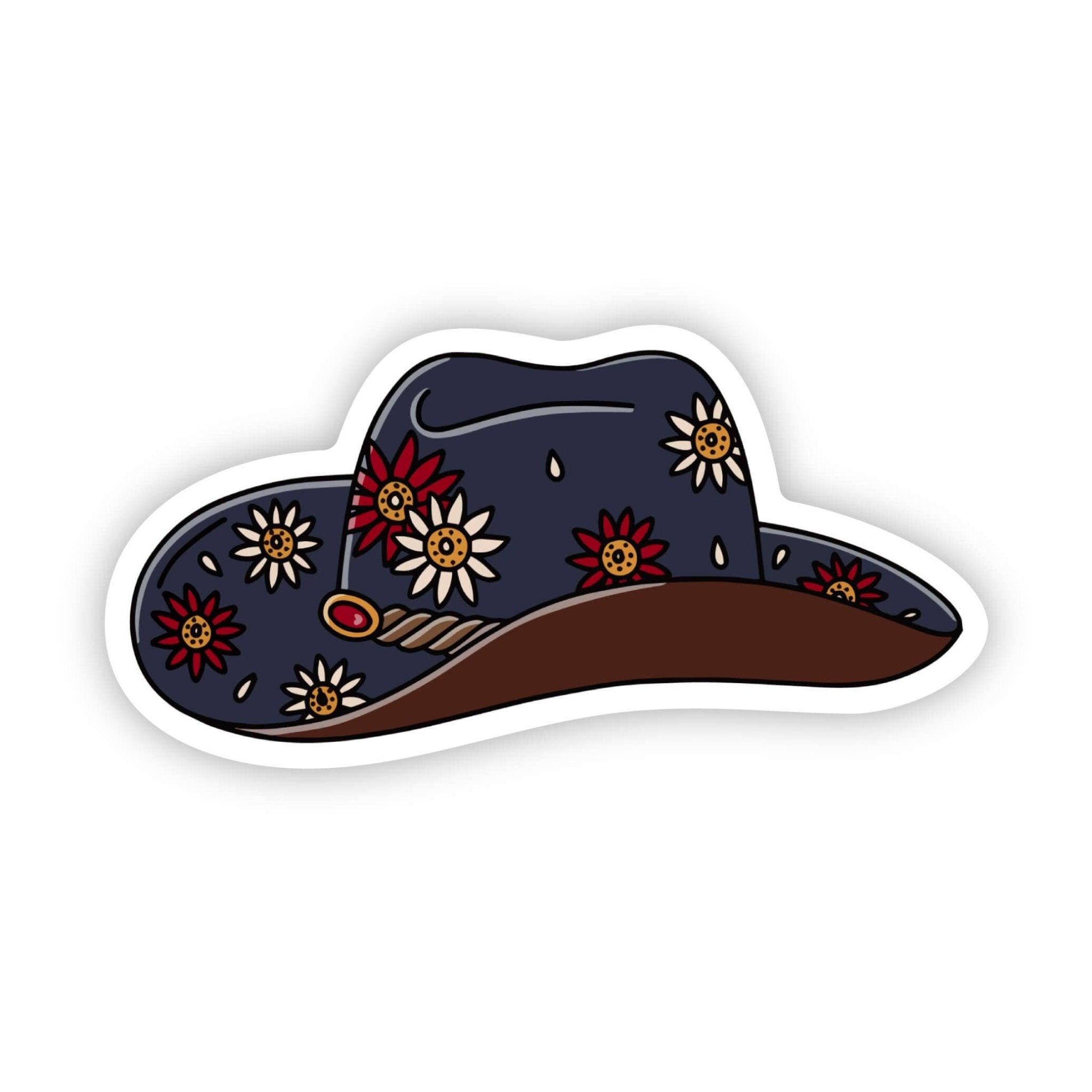 Navy Blue Cowgirl Hat Sticker - Uptown Boutique Ramona