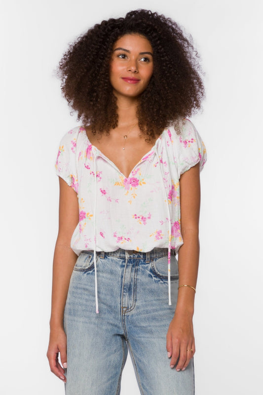 NEEMA PINK SUMMER ROSES TOP - Uptown Boutique Ramona