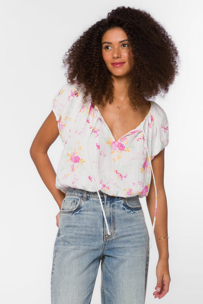 NEEMA PINK SUMMER ROSES TOP - Uptown Boutique Ramona