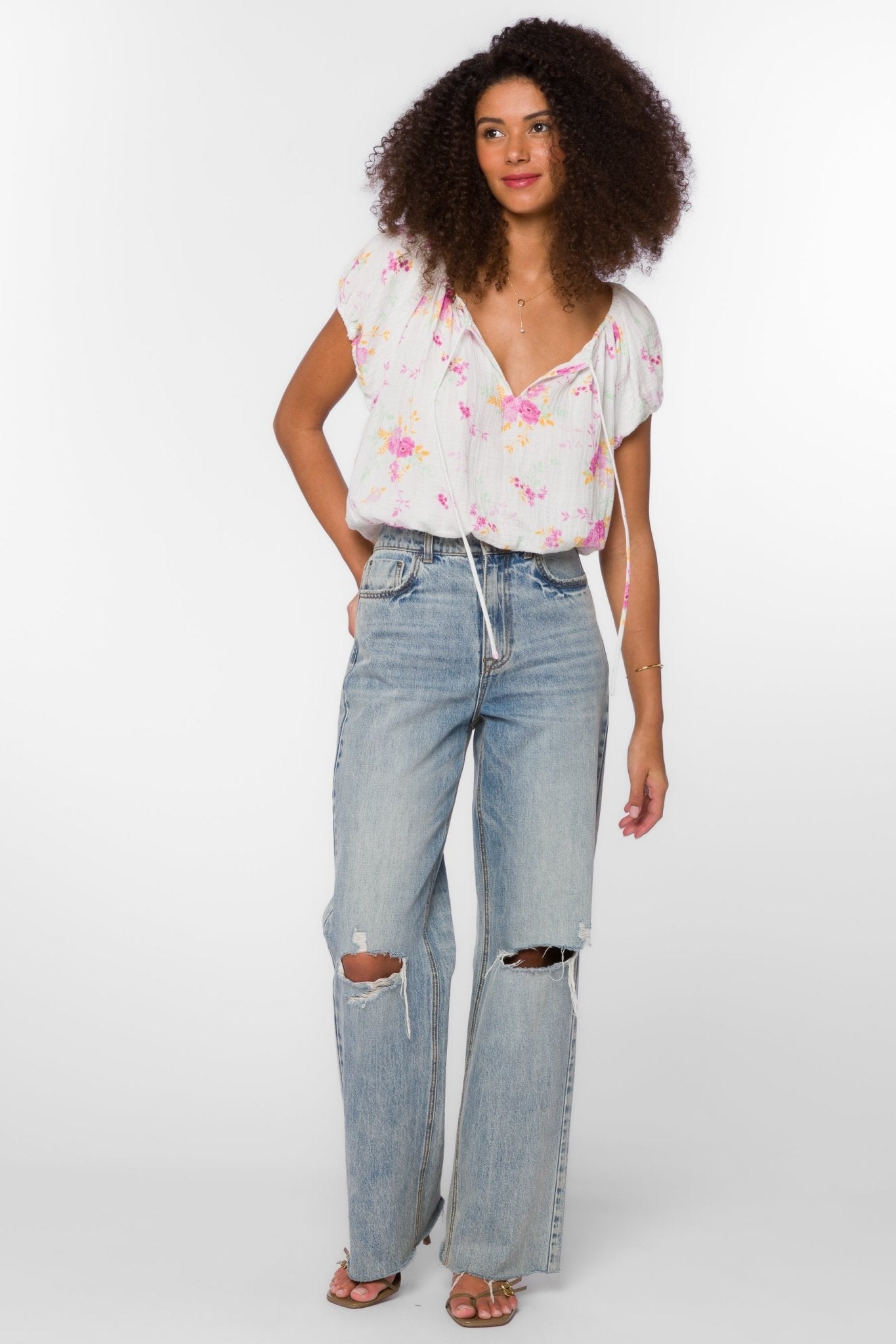 NEEMA PINK SUMMER ROSES TOP - Uptown Boutique Ramona