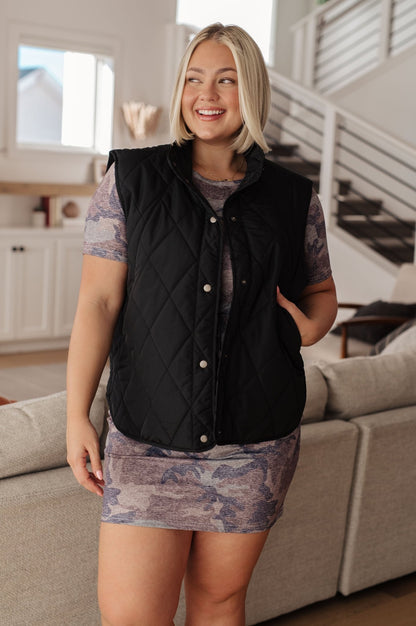 Neither Here Nor There Puffer Vest in Black (Online Exclusive) - Uptown Boutique Ramona