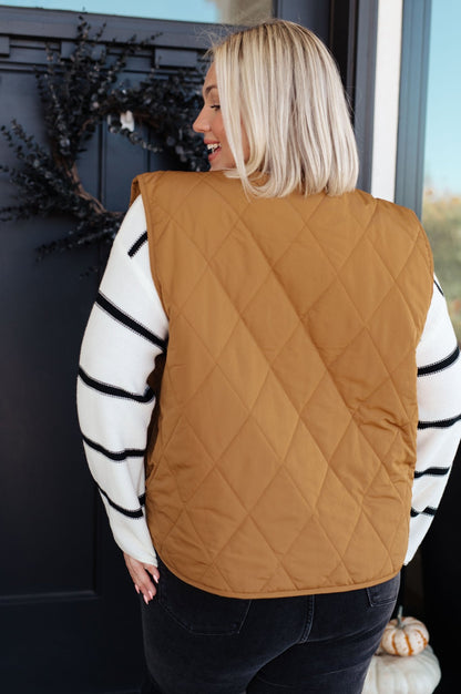 Neither Here Nor There Puffer Vest in Camel (Online Exclusive) - Uptown Boutique Ramona