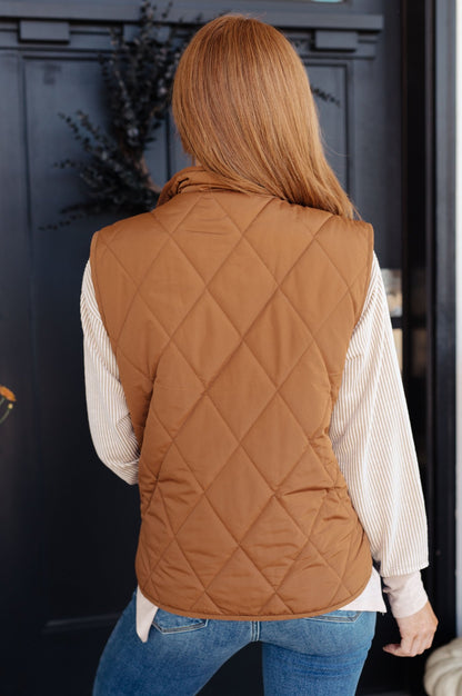 Neither Here Nor There Puffer Vest in Camel (Online Exclusive) - Uptown Boutique Ramona