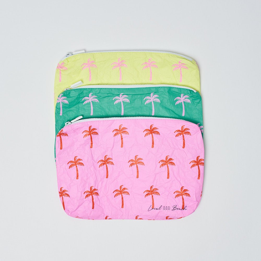 Neon Palms Water Resistant Tyvek Printed Pouch - Uptown Boutique Ramona