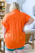 Never Have I Ever Button Down Blouse in Melon (Online Exclusive) - Uptown Boutique Ramona