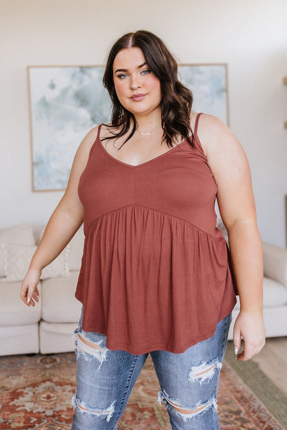 Never Not Loving V - Neck Cami in Brick (Online Exclusive) - Uptown Boutique Ramona