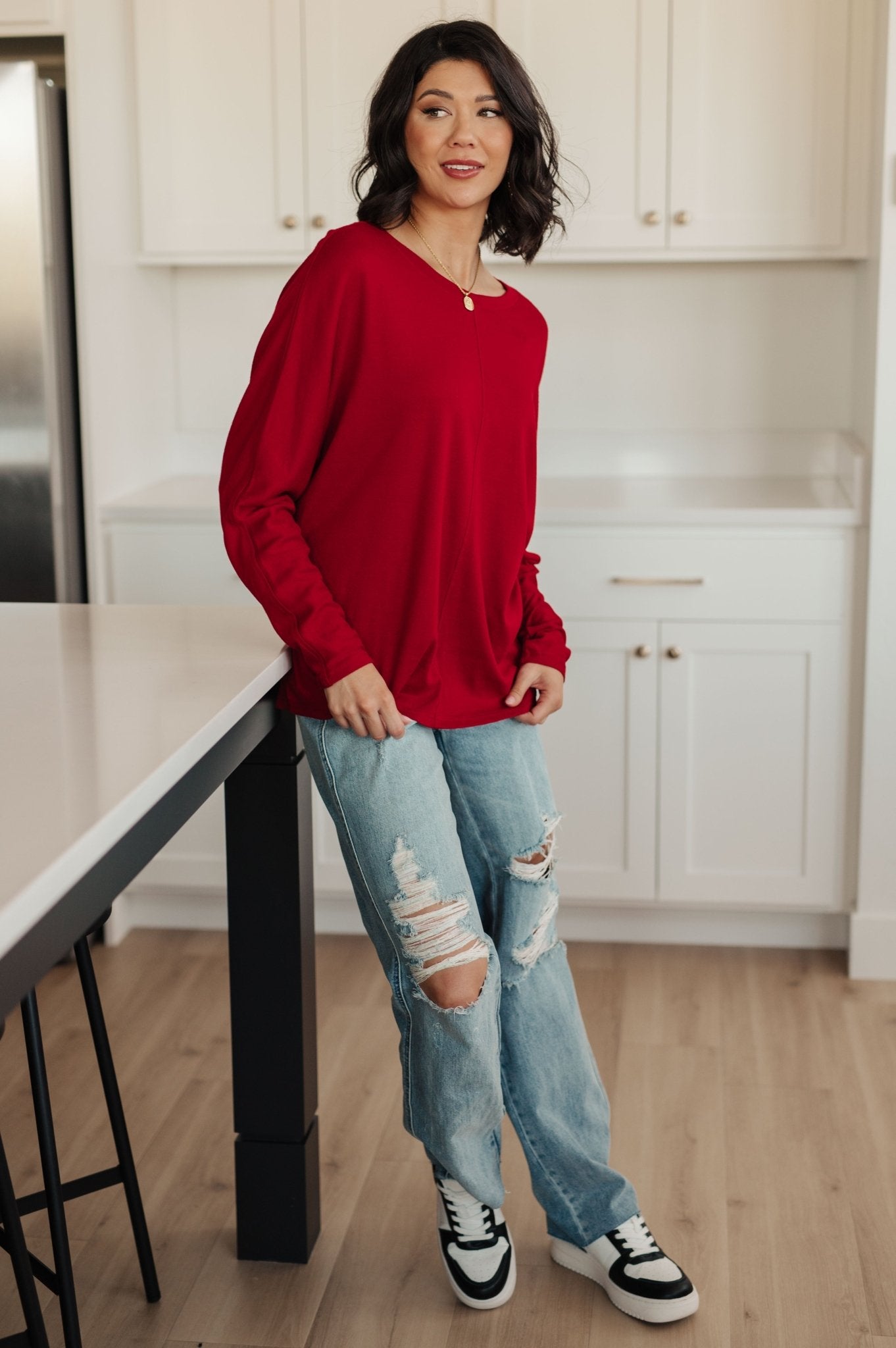 Never Too Confident Long Sleeve Top (Online Exclusive) - Uptown Boutique Ramona