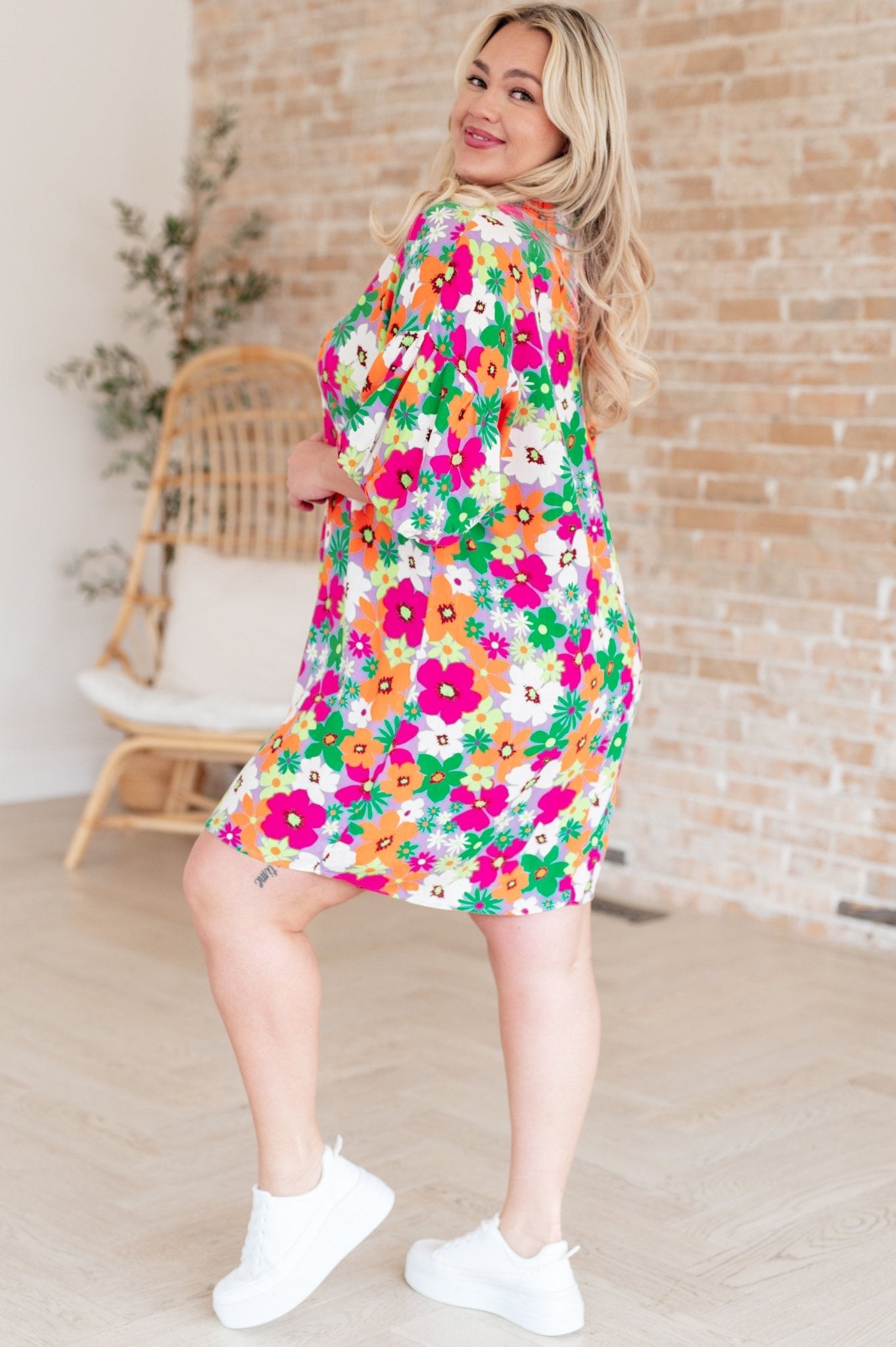 No Garden, No Problem Bubble Sleeve Dress (Online Exclusive) - Uptown Boutique Ramona