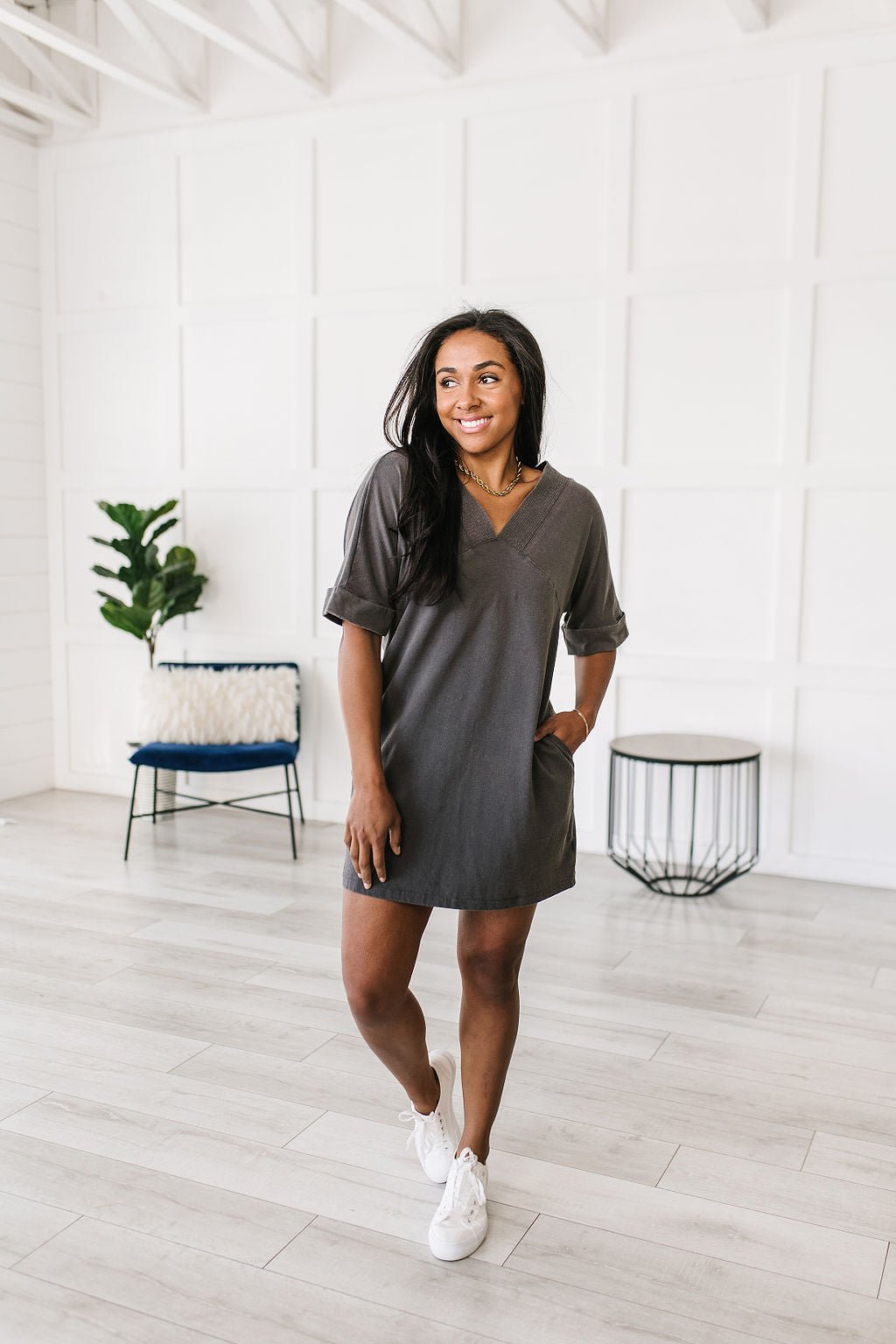 No Matter What Acid Wash T - Shirt Dress (Online Exclusive) - Uptown Boutique Ramona