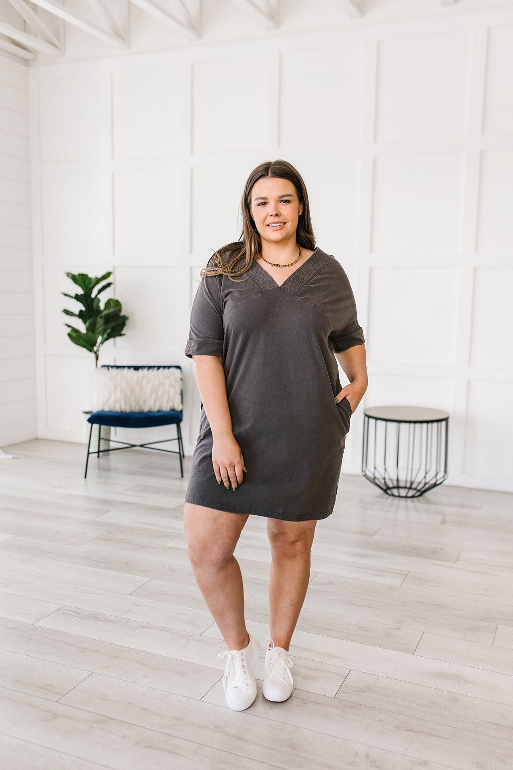 No Matter What Acid Wash T - Shirt Dress (Online Exclusive) - Uptown Boutique Ramona