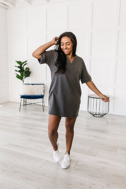 No Matter What Acid Wash T - Shirt Dress (Online Exclusive) - Uptown Boutique Ramona