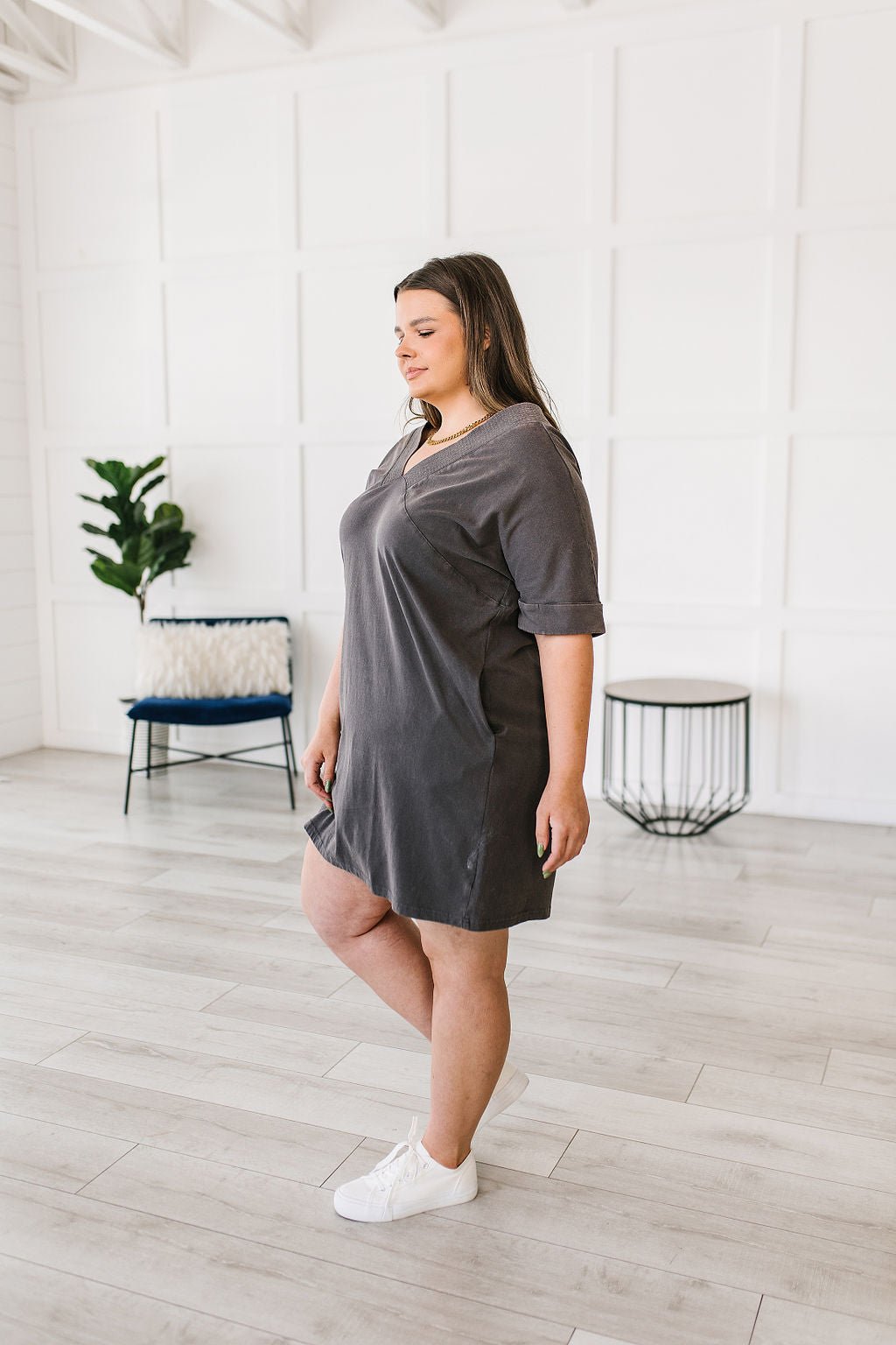 No Matter What Acid Wash T - Shirt Dress (Online Exclusive) - Uptown Boutique Ramona