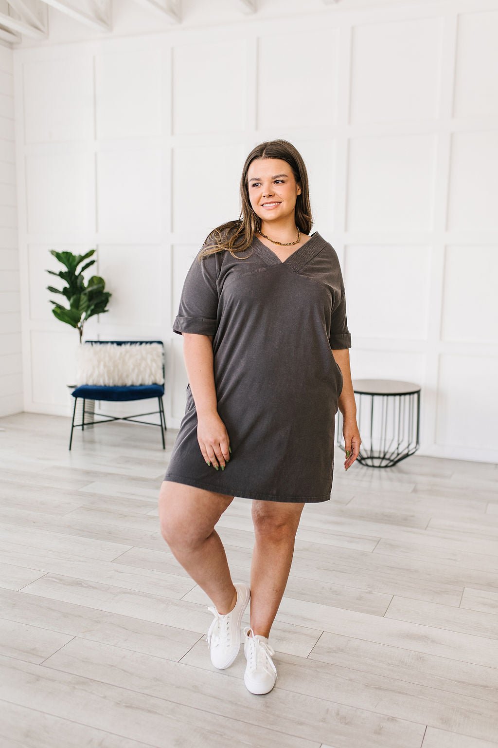 No Matter What Acid Wash T - Shirt Dress (Online Exclusive) - Uptown Boutique Ramona