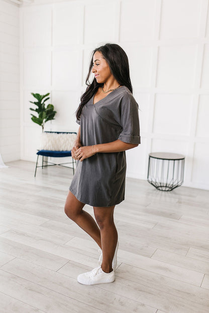 No Matter What Acid Wash T - Shirt Dress (Online Exclusive) - Uptown Boutique Ramona