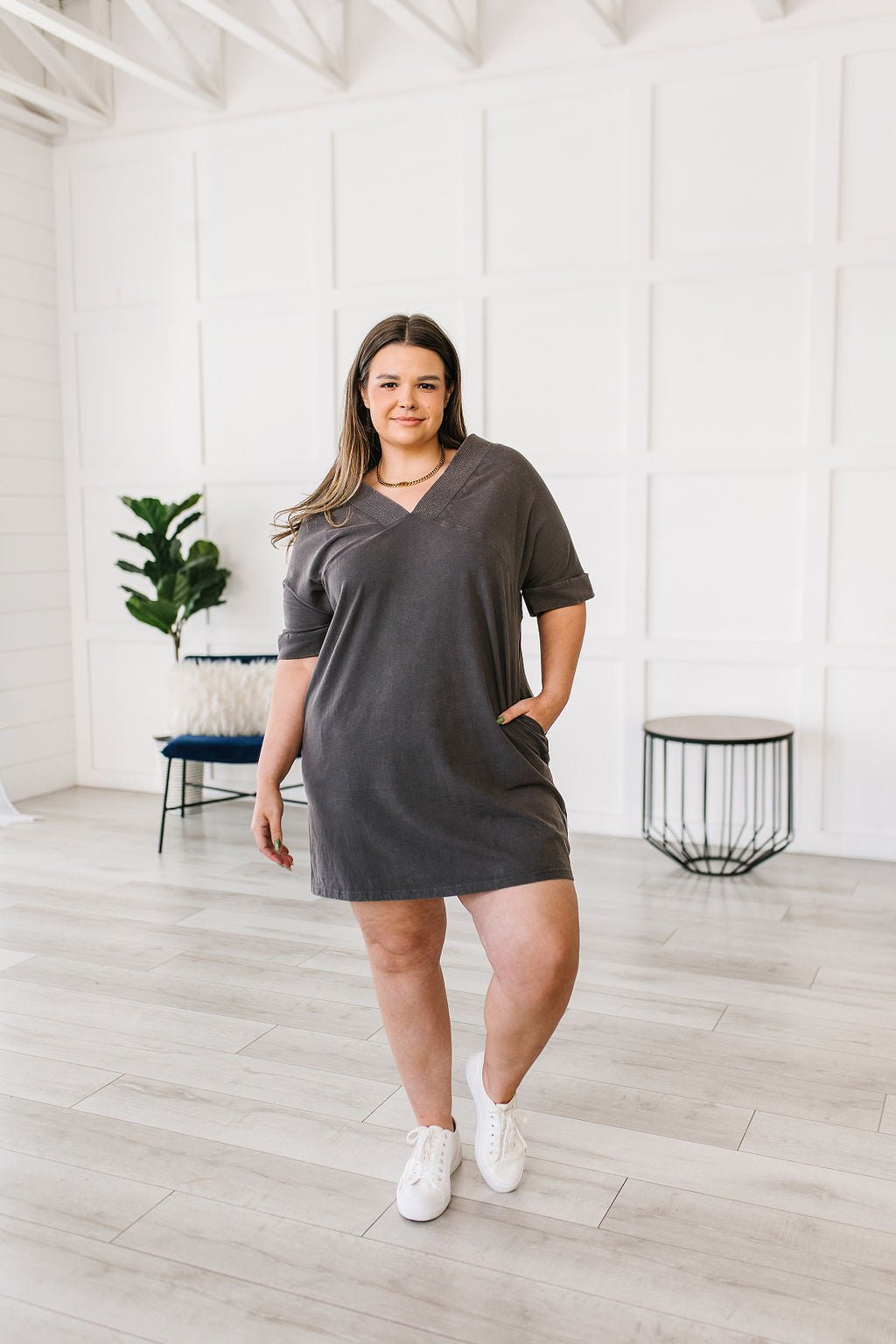 No Matter What Acid Wash T - Shirt Dress (Online Exclusive) - Uptown Boutique Ramona