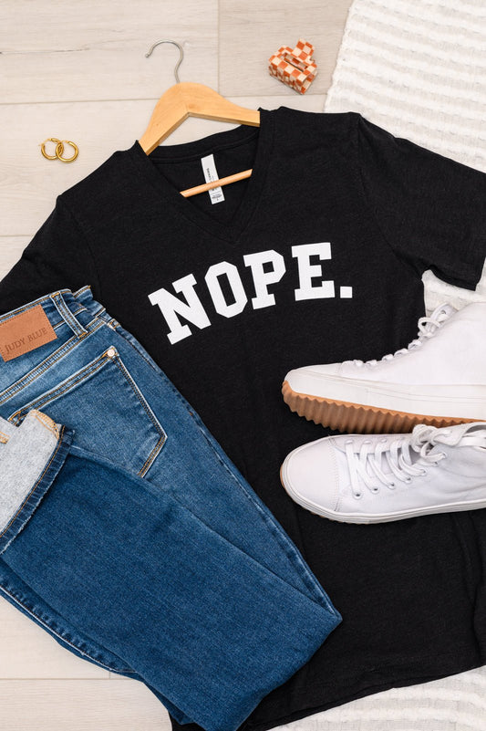 Nope V - Neck Graphic Tee (Online Exclusive) - Uptown Boutique Ramona