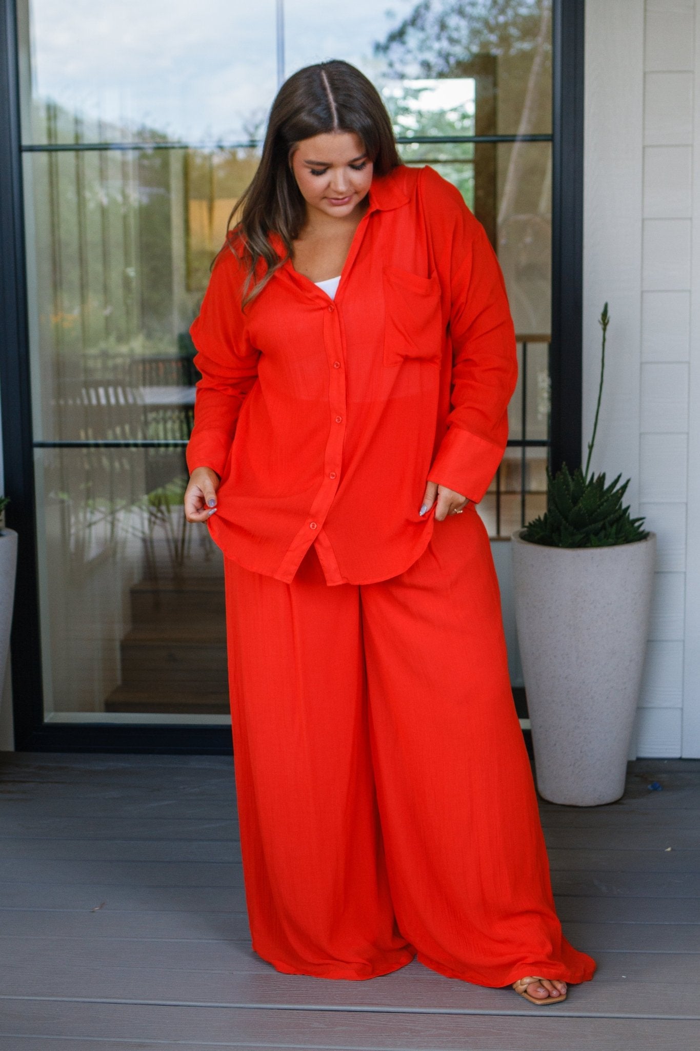 Not So Subtle Button Down Top (Online Exclusive) - Uptown Boutique Ramona