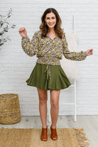 November Romance Skort in Olive (Online Exclusive) - Uptown Boutique Ramona