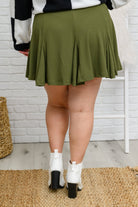 November Romance Skort in Olive (Online Exclusive) - Uptown Boutique Ramona