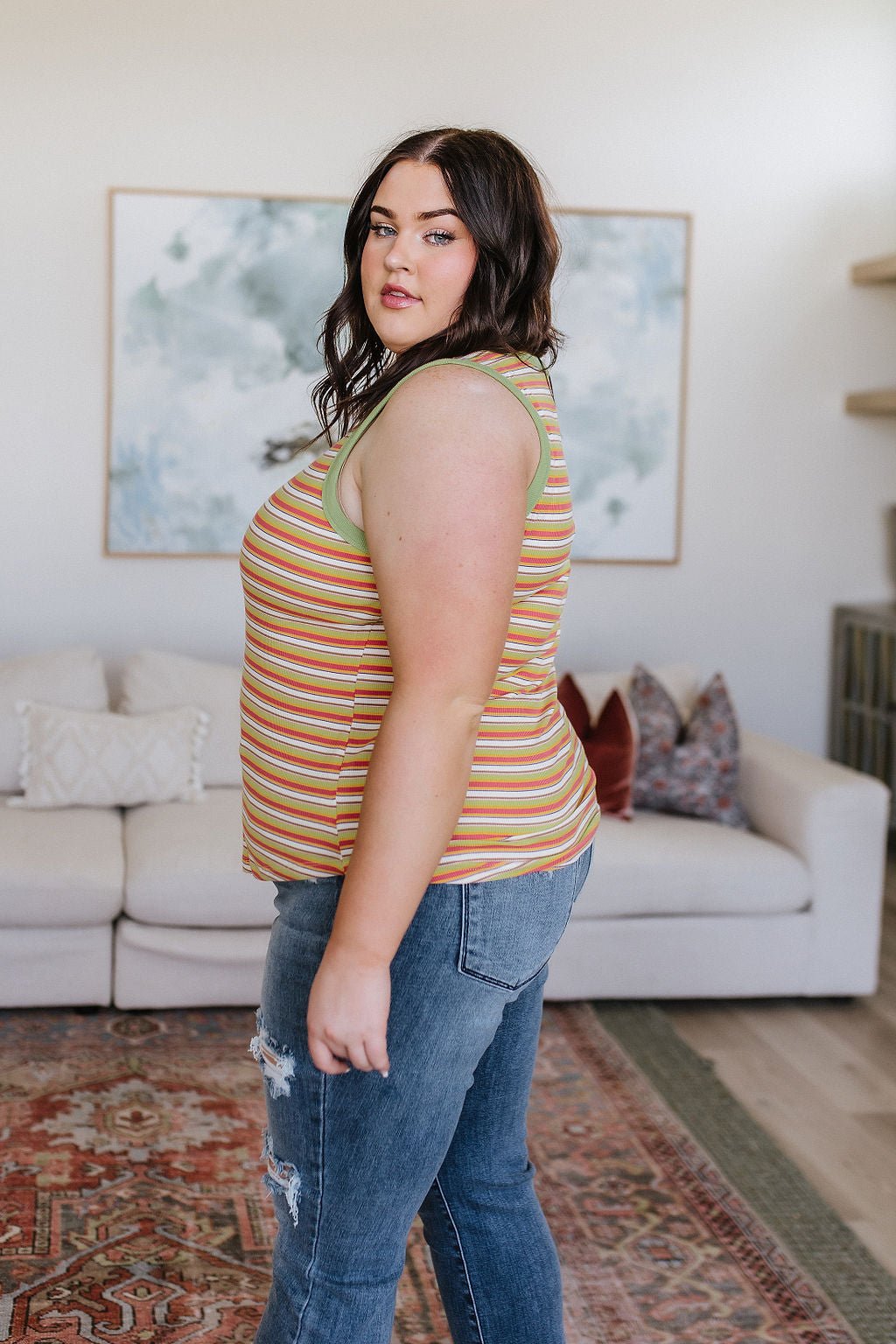 Now and Forever Striped Tank (Online Exclusive) - Uptown Boutique Ramona