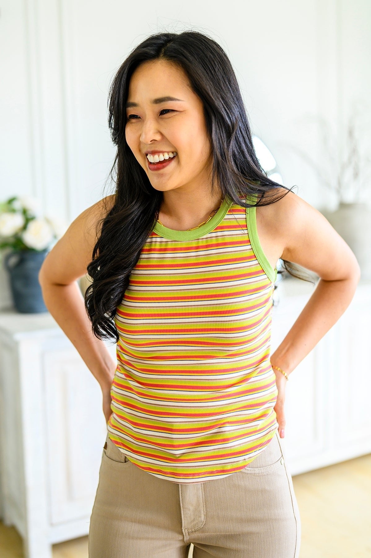 Now and Forever Striped Tank (Online Exclusive) - Uptown Boutique Ramona