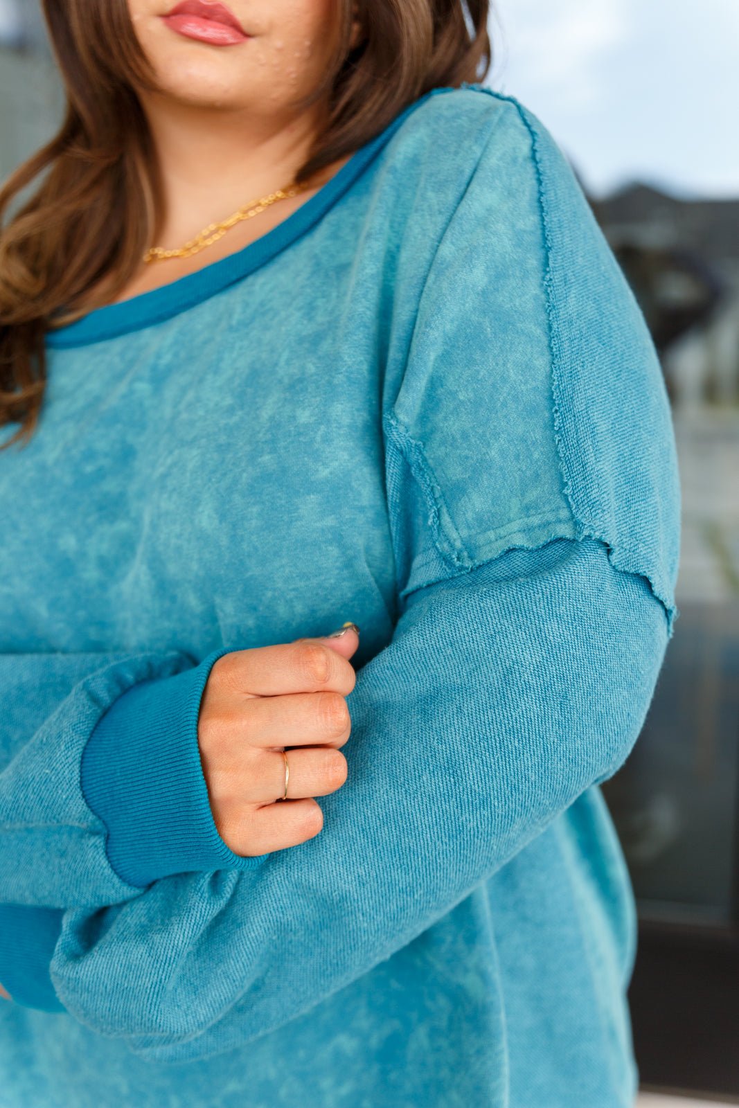 Ocean's Apart Mineral Wash Pullover (Online Exclusive) - Uptown Boutique Ramona