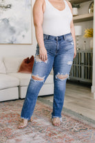O'Hara Destroyed Straight Jeans - Uptown Boutique Ramona