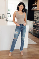 O'Hara Destroyed Straight Jeans - Uptown Boutique Ramona