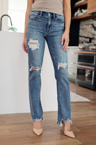 O'Hara Destroyed Straight Jeans - Uptown Boutique Ramona