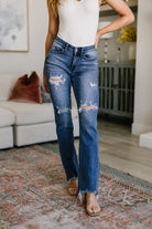 O'Hara Destroyed Straight Jeans - Uptown Boutique Ramona