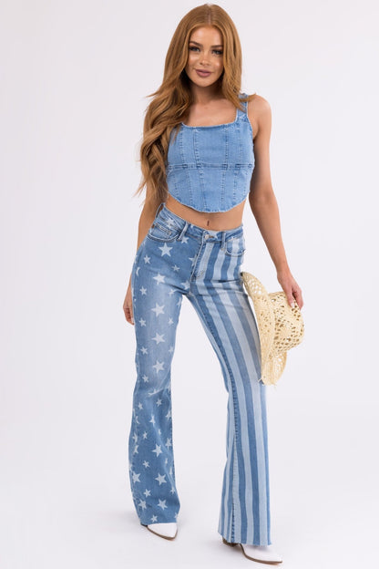 Ole Glory High Rise Flares - Uptown Boutique Ramona