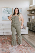 Olivia Control Top Release Hem Overalls in Olive (Online Exclusive) - Uptown Boutique Ramona
