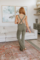Olivia Control Top Release Hem Overalls in Olive (Online Exclusive) - Uptown Boutique Ramona