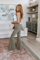 Olivia Control Top Release Hem Overalls in Olive (Online Exclusive) - Uptown Boutique Ramona
