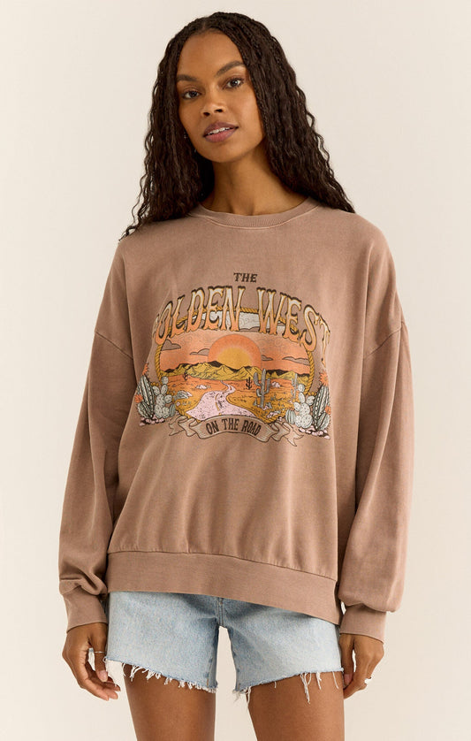 ON THE ROAD SUNDAY SWEATSHIRT - Uptown Boutique Ramona