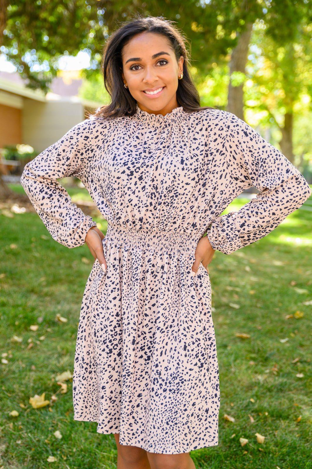 Ophelia Animal Print Shirred Waist Dress (Online Exclusive) - Uptown Boutique Ramona