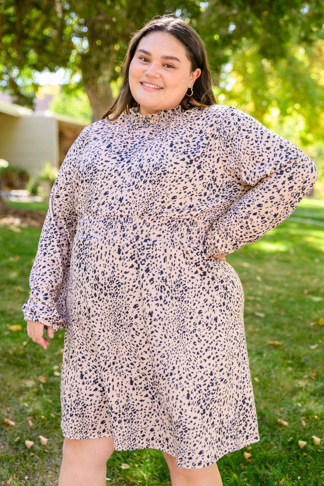 Ophelia Animal Print Shirred Waist Dress (Online Exclusive) - Uptown Boutique Ramona