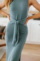 Out on the Town Tie Detail Midi Dress (Online Exclusive) - Uptown Boutique Ramona