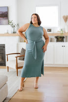 Out on the Town Tie Detail Midi Dress (Online Exclusive) - Uptown Boutique Ramona