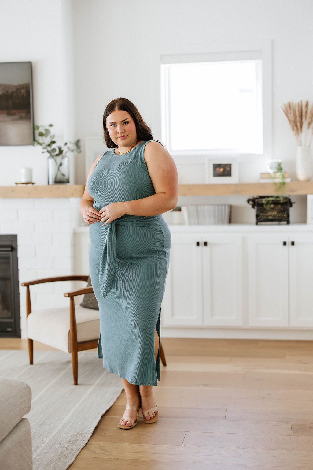 Out on the Town Tie Detail Midi Dress (Online Exclusive) - Uptown Boutique Ramona