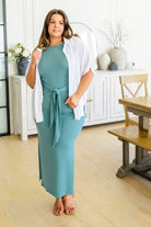 Out on the Town Tie Detail Midi Dress (Online Exclusive) - Uptown Boutique Ramona