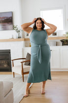 Out on the Town Tie Detail Midi Dress (Online Exclusive) - Uptown Boutique Ramona