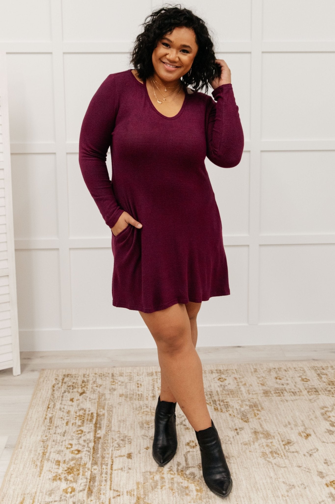 Paloma Tunic In Burgundy (Online Exclusive) - Uptown Boutique Ramona