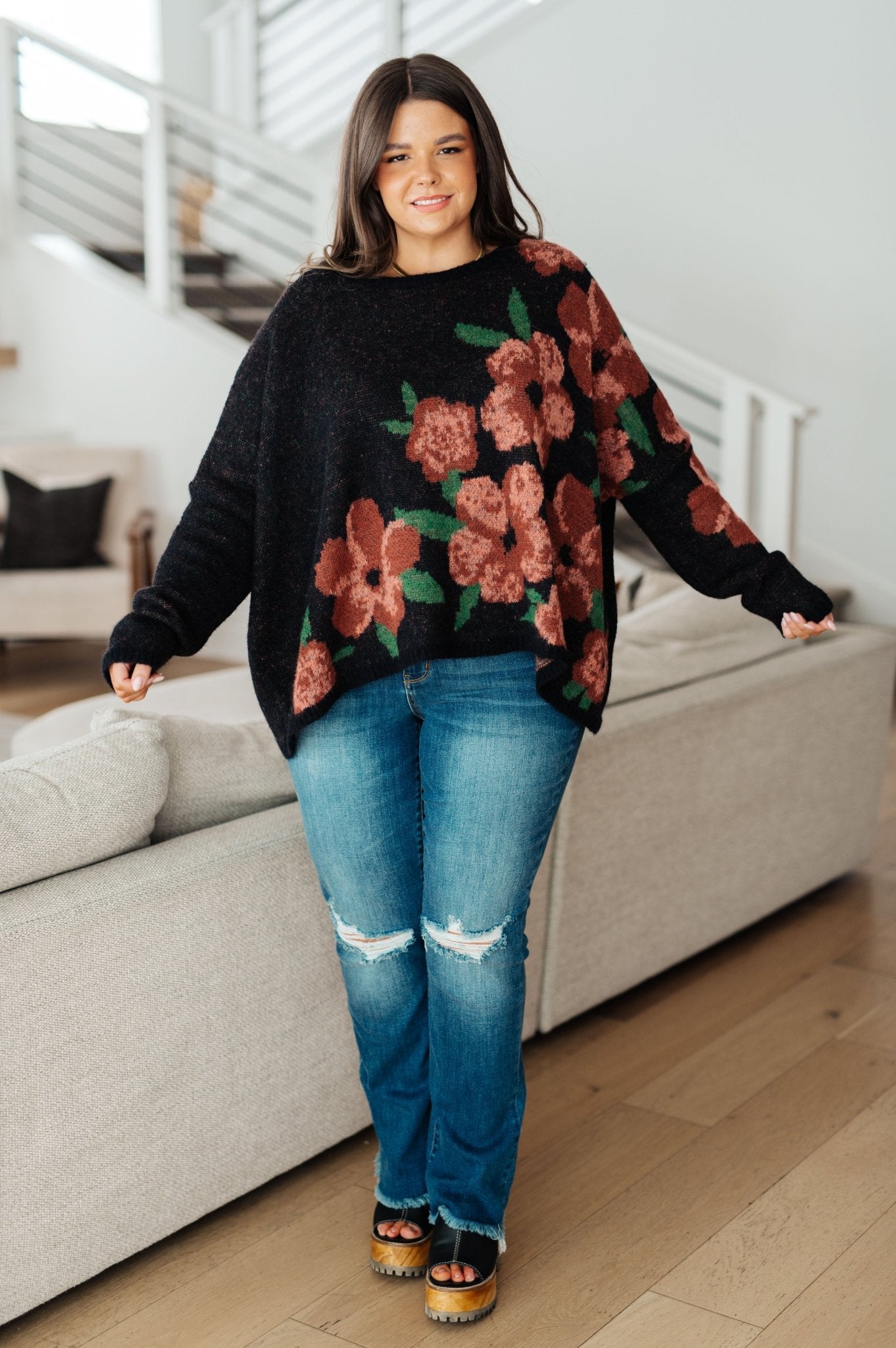 Parisian Garden Sweater (Online Exclusive) - Uptown Boutique Ramona