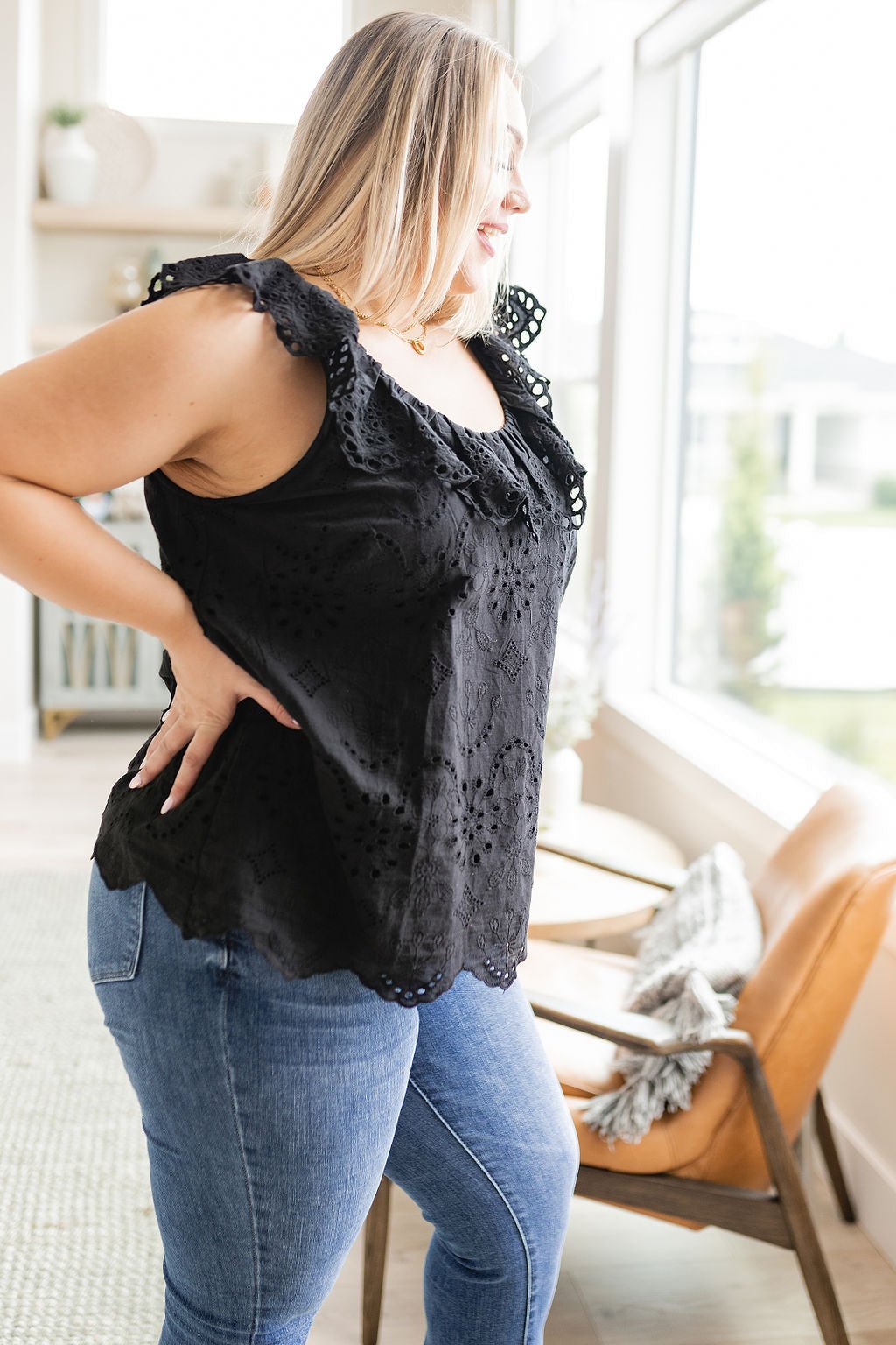 Parisian Stroll Lace Blouse in Black (Online Exclusive) - Uptown Boutique Ramona